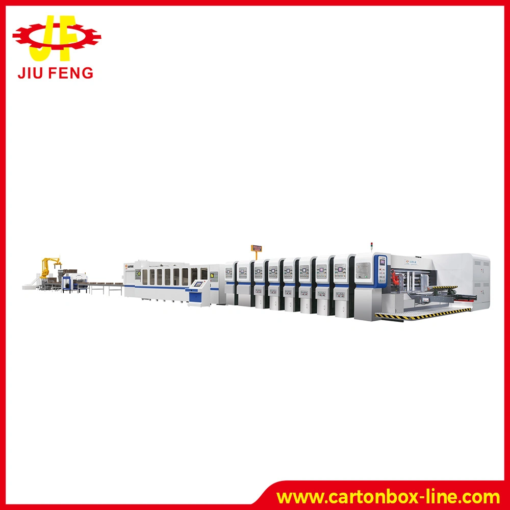 Corrugated Cardboard Box Full Computerized Small Carton Box Printing Slotting Die-Cutting Machine and Folding Gluing Strapping Plant Line