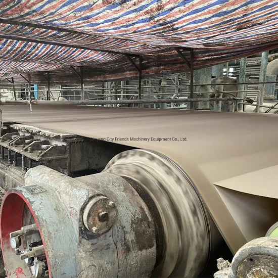 Small Scale Paper Mill Waste Carton Recycling Rice Straw Pulp Testliner Corrugated Fluting Kraft Cardboard Roll Manufacturing Production Making Paper Machine