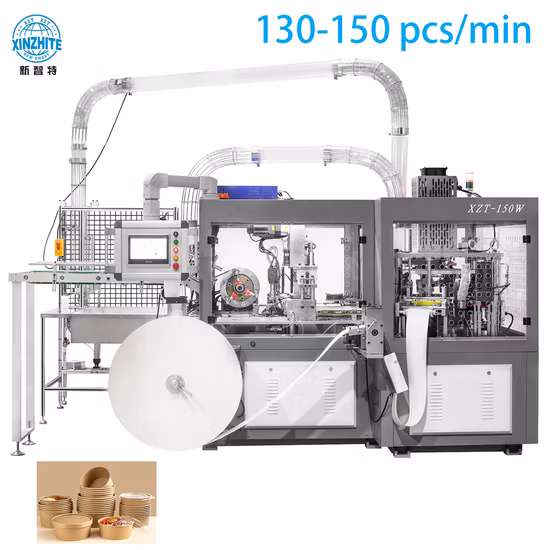 Pizza Box Making Rigid Box Maker Cup Folder Gluer Flat Bottom Food Kraft Brown Shopping Food Plastic Paper Bag Bowl Cup Fomring Making Machine