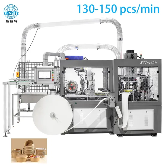 Pizza Box Making Rigid Box Maker Cup Folder Gluer Flat Bottom Food Kraft Brown Shopping Food Plastic Paper Bag Bowl Cup Fomring Making Machine